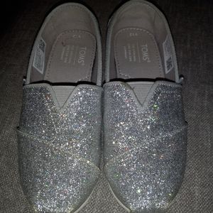 TOMS kids Alpargata Silver Glitter size Y12